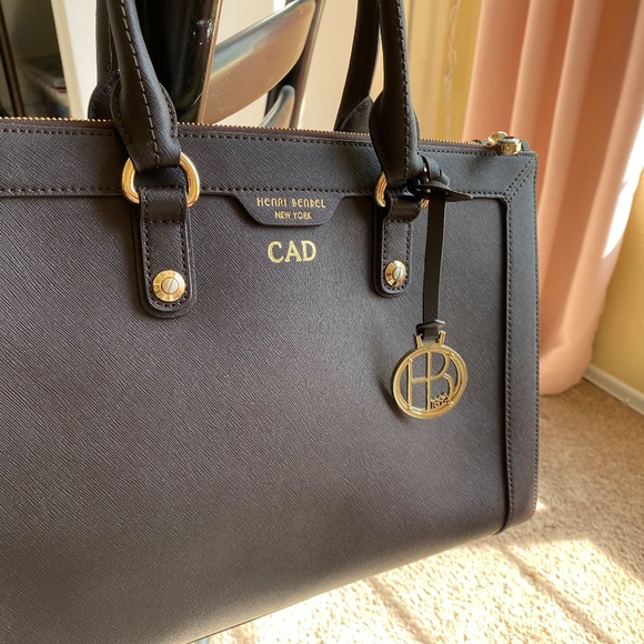 HENRI BENDEL BROWN SAFFIANO LEATHER TOTE SHOULDER BAG NWOT - Picture 7 of 13